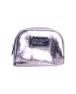Crosby Cosmetic Bag, Patent, Silver